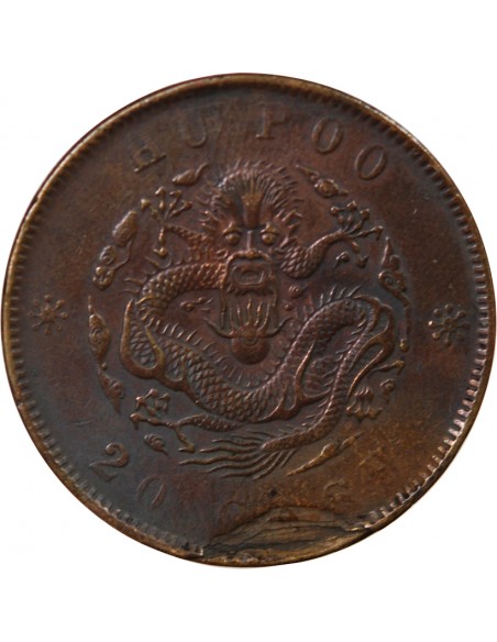 CHINE - 20 CASH MINISTERE DU REVENU, 1903 - 1905