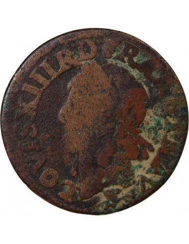 LOUIS XIII - DOUBLE TOURNOIS 1643 F FLEURS - Type Warin