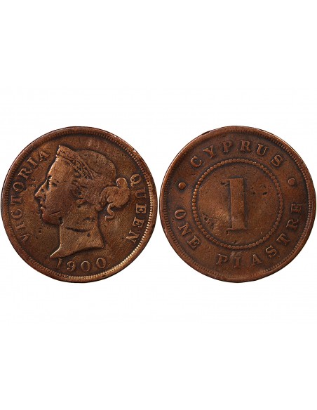 CHYPRE, VICTORIA - 1 PIASTRE 1900