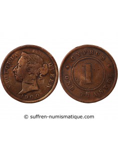 CHYPRE, VICTORIA - 1 PIASTRE 1900