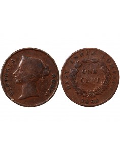 COMPAGNIE BRITANNIQUE DES INDES ORIENTALES, ETABLISSEMENTS DES DETROITS, VICTORIA - 1 CENT 1945 2