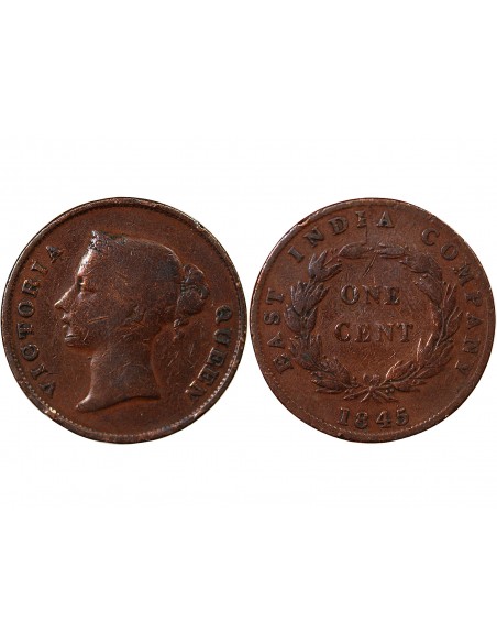 COMPAGNIE BRITANNIQUE DES INDES ORIENTALES, ETABLISSEMENTS DES DETROITS, VICTORIA - 1 CENT 1945
