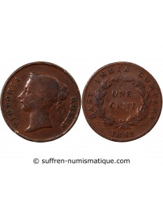 COMPAGNIE BRITANNIQUE DES INDES ORIENTALES, ETABLISSEMENTS DES DETROITS, VICTORIA - 1 CENT 1945