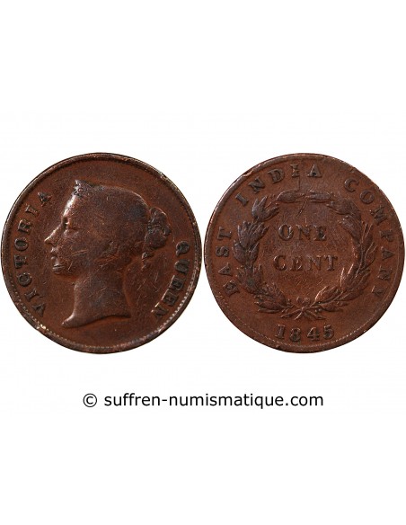 COMPAGNIE BRITANNIQUE DES INDES ORIENTALES, ETABLISSEMENTS DES DETROITS, VICTORIA - 1 CENT 1945