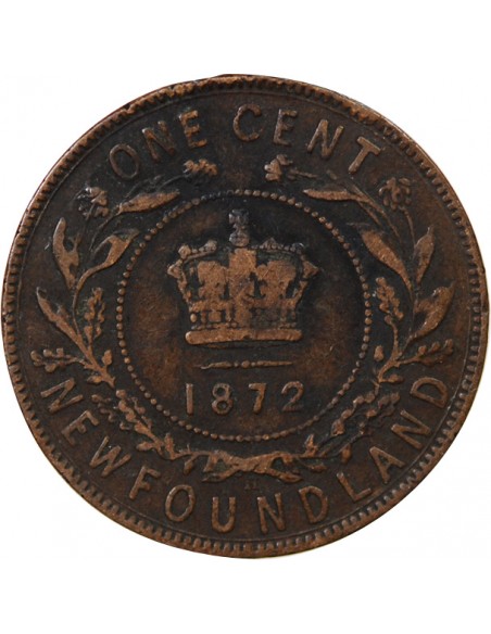 CANADA, TERRE NEUVE, VICTORIA - 1 CENT 1872 H HEATON