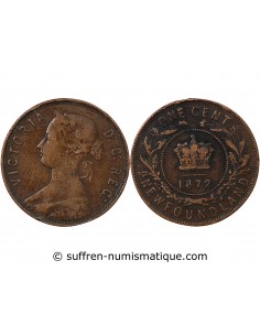 CANADA, TERRE NEUVE, VICTORIA - 1 CENT 1872 H HEATON