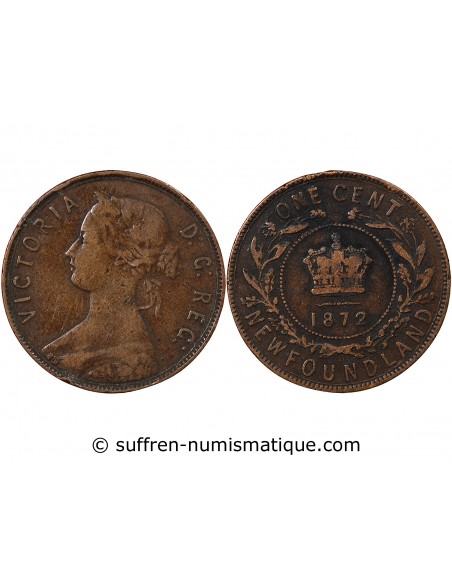 CANADA, TERRE NEUVE, VICTORIA - 1 CENT 1872 H HEATON