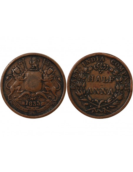 INDES BRITANNIQUES - 1/2 ANNA 1835