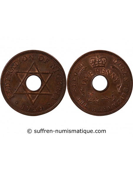 NIGERIA, ELISABETH II - PENNY 1959
