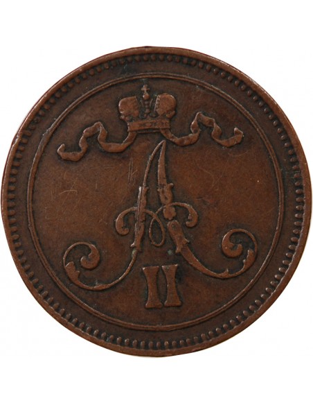FINLANDE, ALEXANDRE II - 10 PENNIÄ 1867