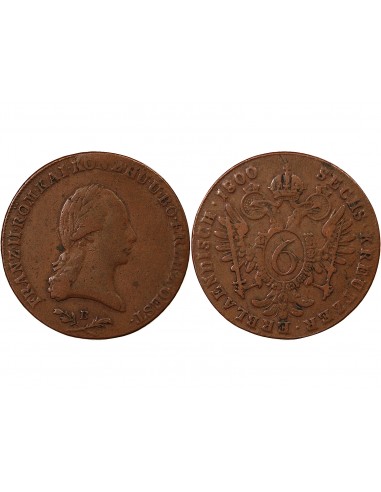 AUTRICHE, FRANÇOIS II - 6 KREUZER 1800 B KREMINCA