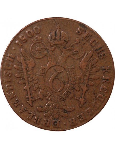 AUTRICHE, FRANÇOIS II - 6 KREUZER 1800 B KREMINCA