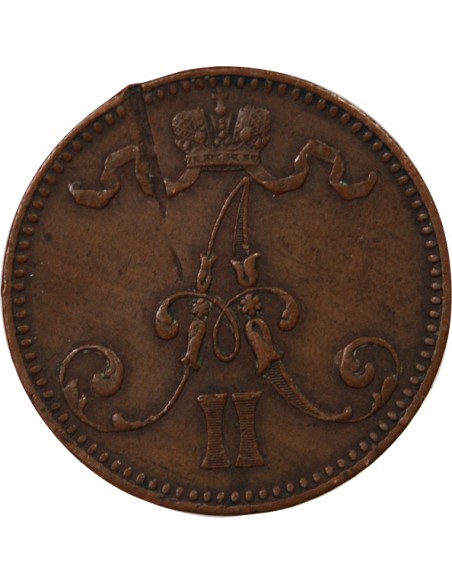 FINLANDE, ALEXANDRE II - 5 PENNIÄ 1866