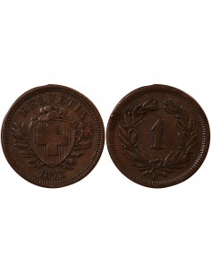 SUISSE - 1 CENTIME ECUSSON 1872 B 2