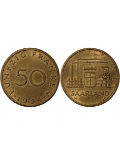 ALLEMAGNE, SARRE - 50 FRANKEN 1954 2