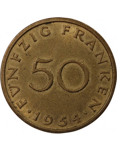 ALLEMAGNE, SARRE - 50 FRANKEN 1954