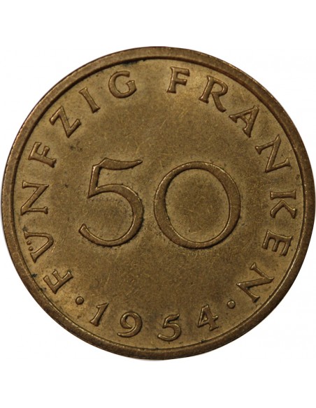 ALLEMAGNE, SARRE - 50 FRANKEN 1954