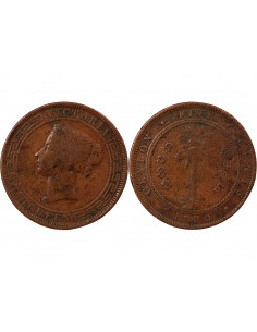 CEYLAN, VICTORIA - 5 CENTS 1890 2