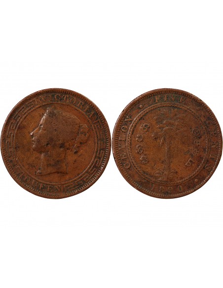 CEYLAN, VICTORIA - 5 CENTS 1890