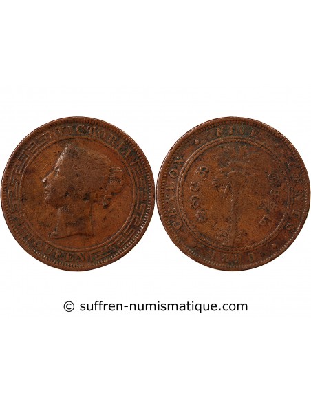 CEYLAN, VICTORIA - 5 CENTS 1890
