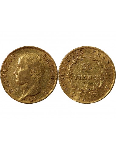 NAPOLEON Ier﻿ - 20 FRANCS OR 1806 A PARIS﻿ "Calendrier grégorien"