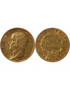NAPOLEON Ier﻿ - 20 FRANCS OR 1806 A PARIS﻿ "Calendrier grégorien" 2