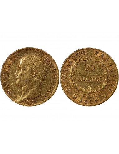 NAPOLEON Ier﻿ - 20 FRANCS OR 1806 A PARIS﻿ "Calendrier grégorien"
