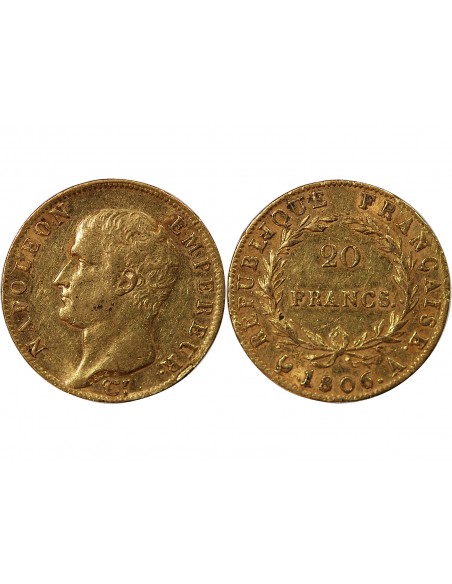 NAPOLEON Ier﻿ - 20 FRANCS OR 1806 A PARIS﻿ "Calendrier grégorien"