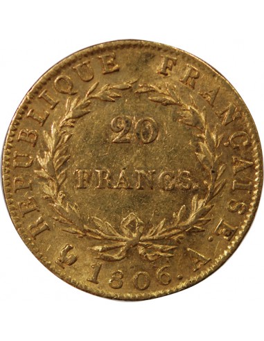 NAPOLEON Ier﻿ - 20 FRANCS OR 1806 A PARIS﻿ "Calendrier grégorien"