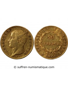 NAPOLEON Ier﻿ - 20 FRANCS OR 1806 A PARIS﻿ "Calendrier grégorien"