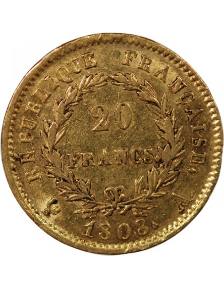 NAPOLEON Ier - 20 FRANCS OR 1808 A PARIS "Type République"﻿﻿