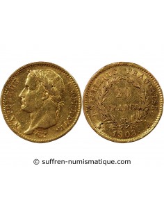 NAPOLEON Ier - 20 FRANCS OR 1808 A PARIS "Type République"﻿﻿