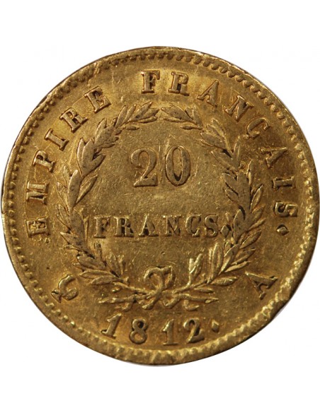 NAPOLÉON Ier - 20 FRANCS OR 1812 A PARIS