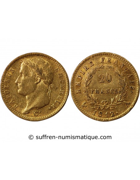 NAPOLÉON Ier - 20 FRANCS OR 1812 A PARIS