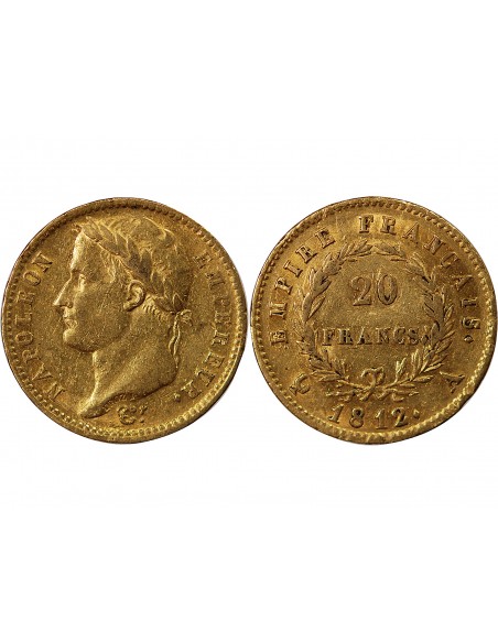 NAPOLÉON Ier - 20 FRANCS OR 1812 A PARIS