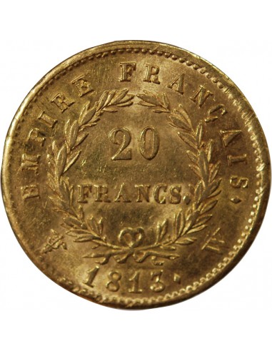 NAPOLEON Ier - 20 FRANCS OR 1813 W LILLE