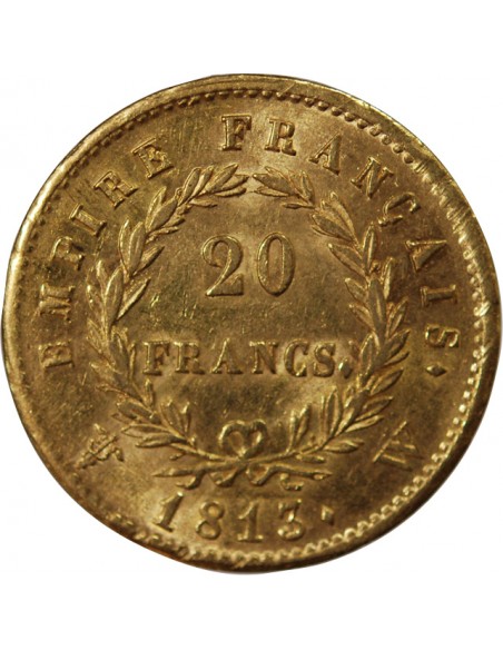 NAPOLEON Ier - 20 FRANCS OR 1813 W LILLE