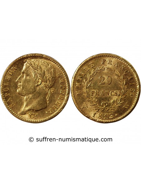 NAPOLEON Ier - 20 FRANCS OR 1813 W LILLE