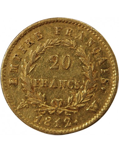 NAPOLEON Ier - 20 FRANCS OR 1812 W LILLE