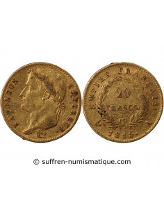 NAPOLEON Ier, CENT JOURS - 20 FRANCS OR 1815 A PARIS