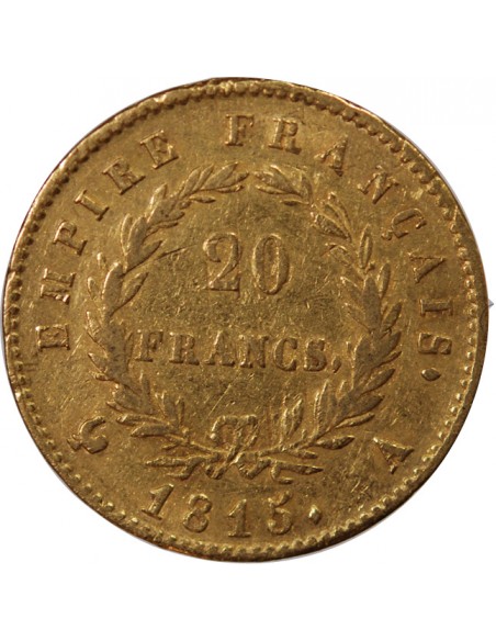 NAPOLEON Ier, CENT JOURS - 20 FRANCS OR 1815 A PARIS