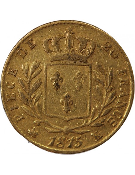 LOUIS XVIII - 20 FRANCS OR 1815 K BORDEAUX