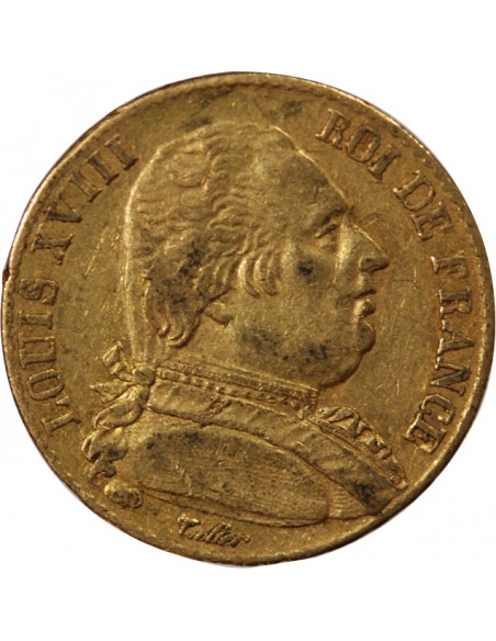 LOUIS XVIII - 20 FRANCS OR 1815 K BORDEAUX