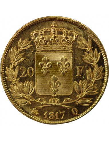 LOUIS XVIII - 20 FRANCS OR 1817 Q PERPIGNAN