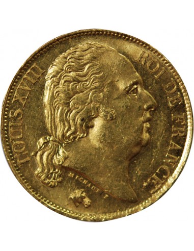 LOUIS XVIII - 20 FRANCS OR 1817 Q PERPIGNAN