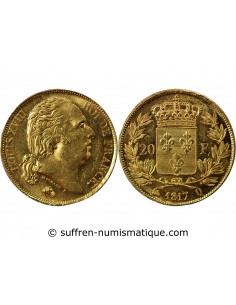 LOUIS XVIII - 20 FRANCS OR 1817 Q PERPIGNAN