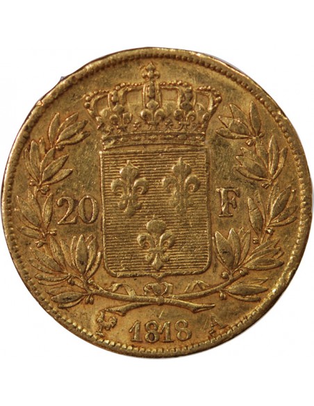LOUIS XVIII - 20 FRANCS OR 1818 A PARIS