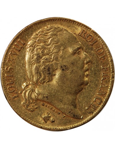 LOUIS XVIII - 20 FRANCS OR 1818 A PARIS