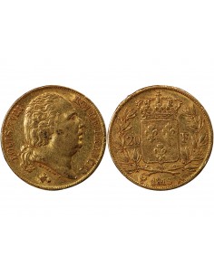 LOUIS XVIII - 20 FRANCS OR 1818 A PARIS 2