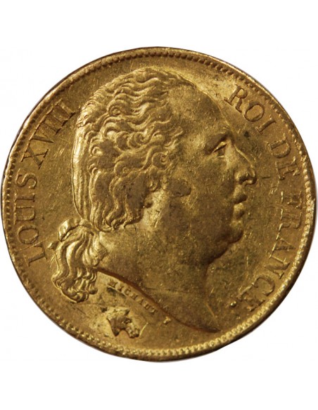 LOUIS XVIII - 20 FRANCS OR 1819 A PARIS